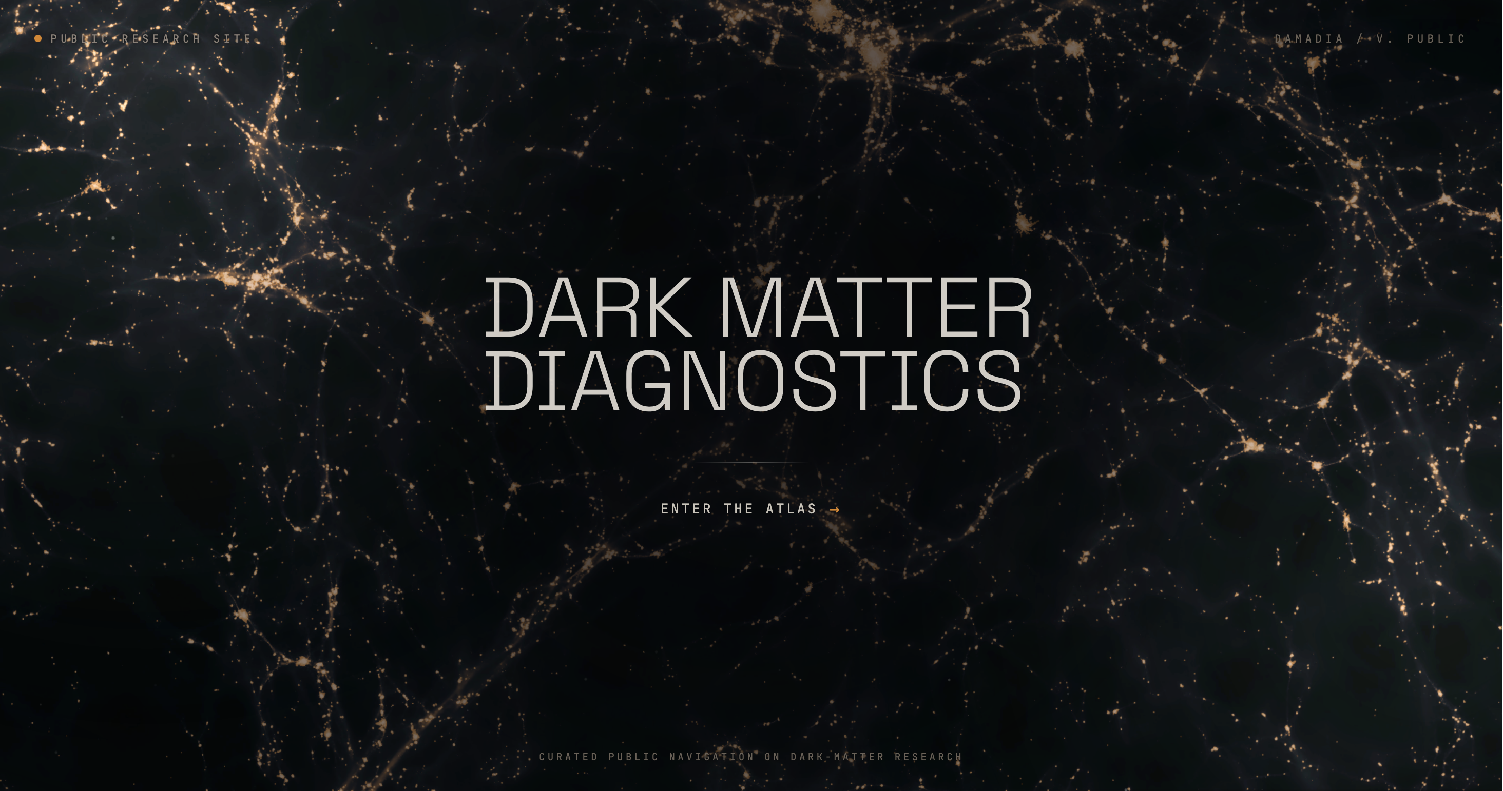 DAMADIA interactive dark-matter research atlas